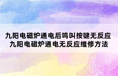 九阳电磁炉通电后鸣叫按键无反应 九阳电磁炉通电无反应维修方法